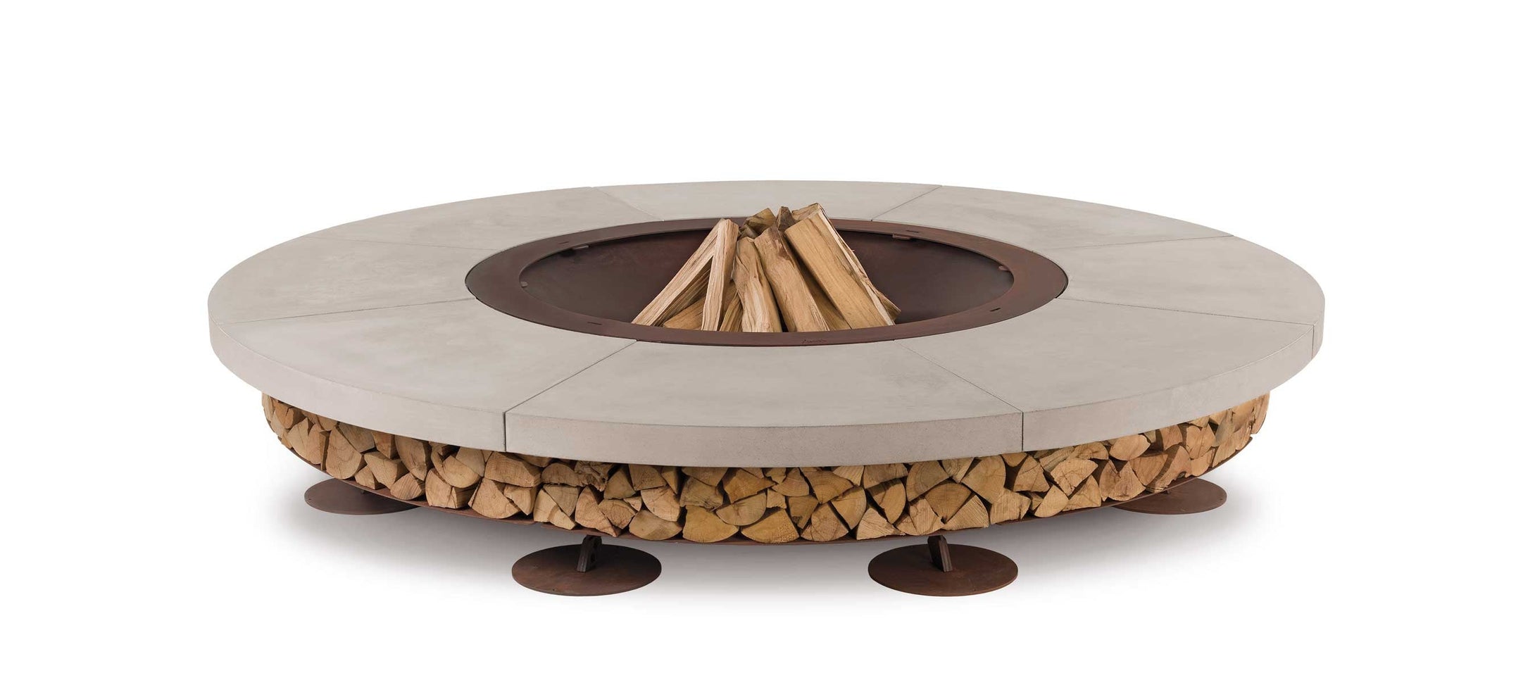 AK47 Design Ercole Concrete Basic Grey 2500 mm Wood-Burning Fire Pit-The Outdoor Fireplace Store