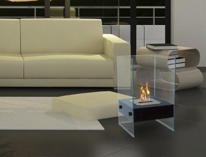 Anywhere Fireplace Hudson Indoor/Outdoor Floor Standing - Black - The Outdoor Fireplace Store