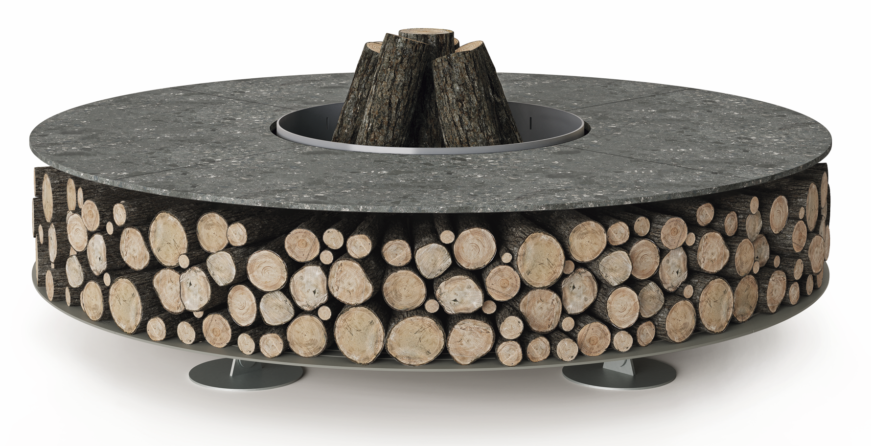 AK47 Design Zero Keramik Nero Ombrato 1000 mm Wood-Burning Fire Pit - The Outdoor Fireplace Store