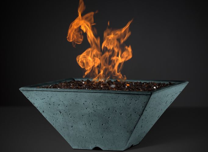 Slick Rock Ridgeline Square Fire Bowl - Electronic Ignition - The Outdoor Fireplace Store